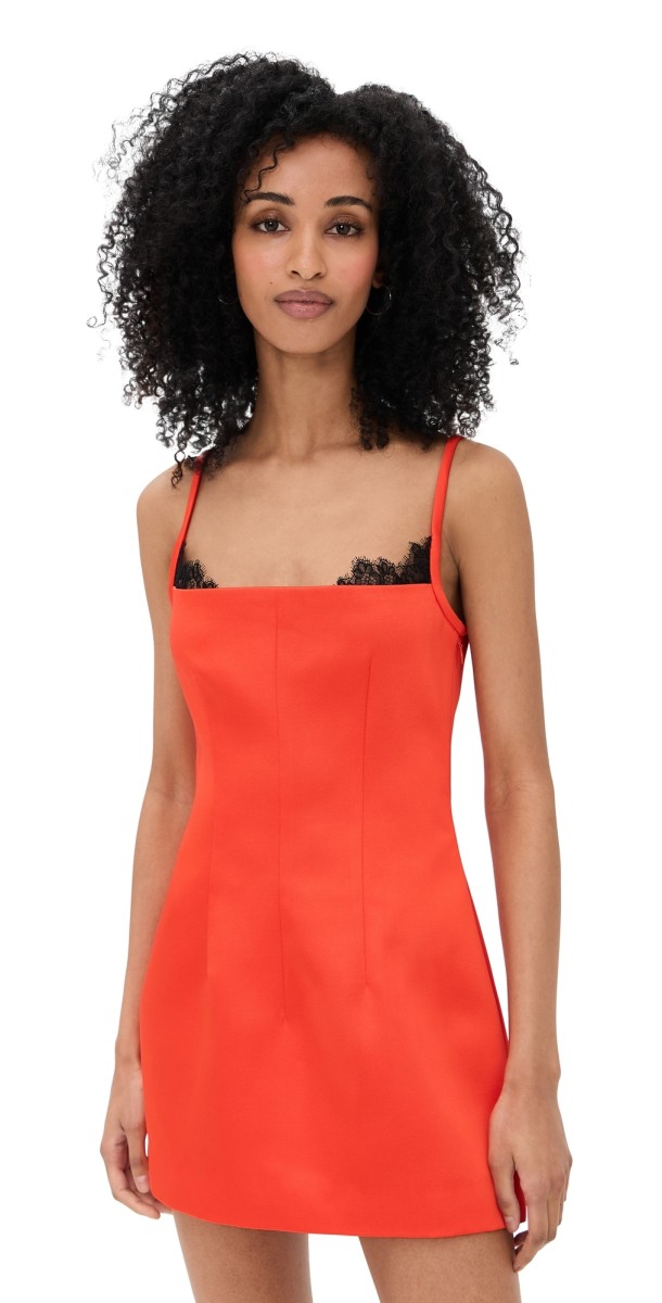 SIR. Poppy Contoured Mini Dress Tangerine
