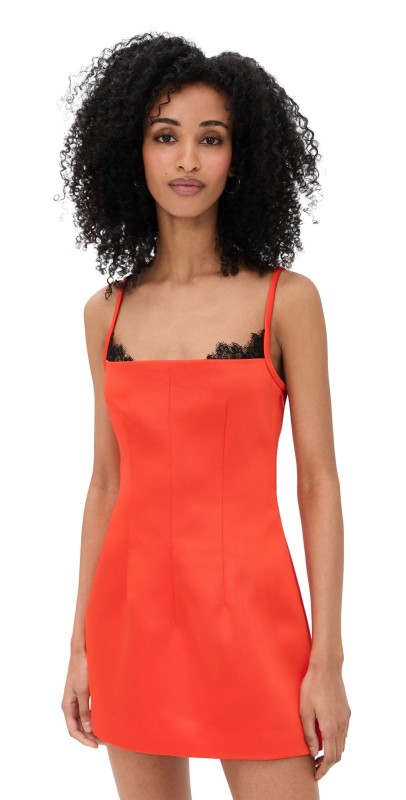 SIR. Poppy Contoured Mini Dress Tangerine