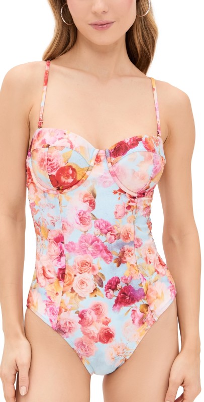 L'AGENCE Amie Soft Cloud Underwire Bandeau One Piece Multi