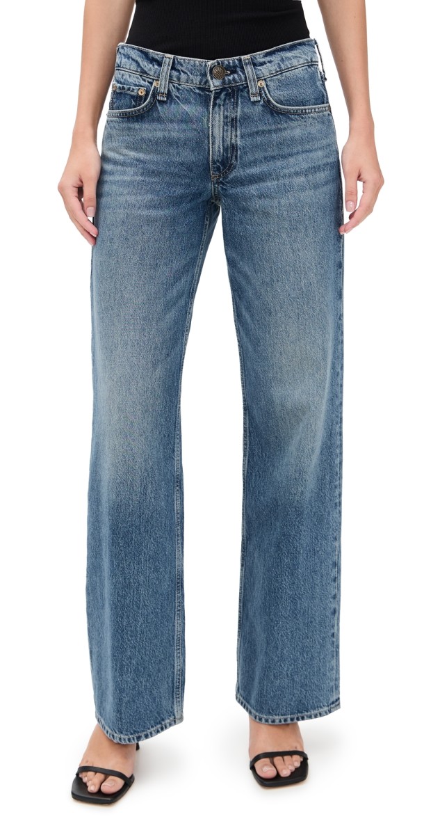 rag & bone Saige Low Rise Full Relaxed Straight Jeans Echo