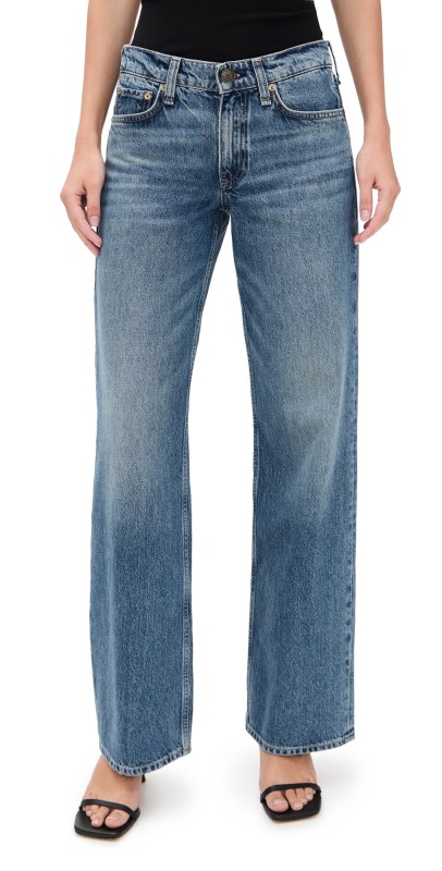 rag & bone Saige Low Rise Full Relaxed Straight Jeans Echo