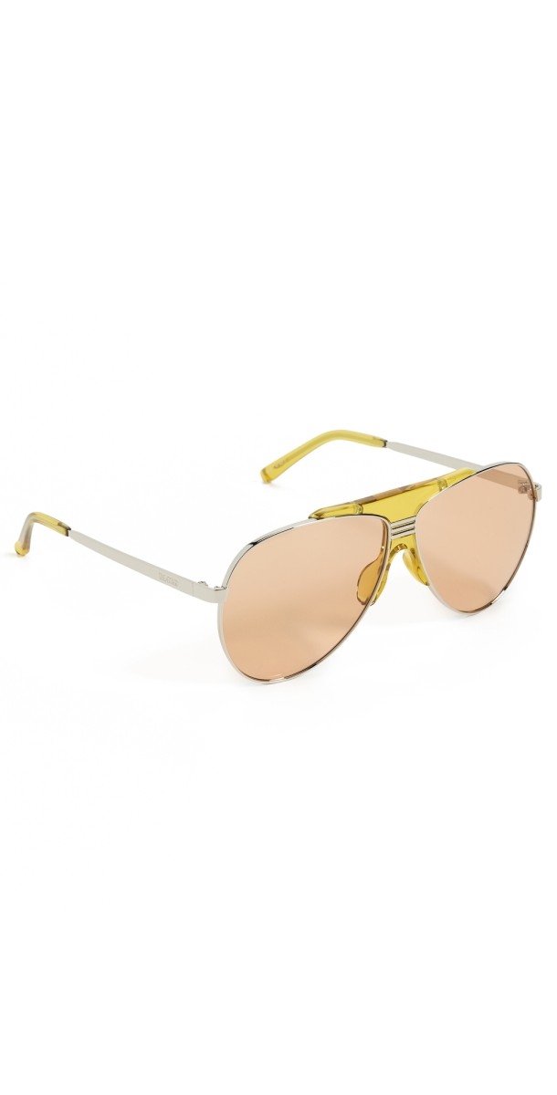 The Attico Amelia Sunglasses Silver/Mustard/Camel