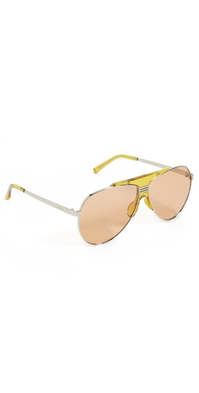 The Attico Amelia Sunglasses Silver/Mustard/Camel