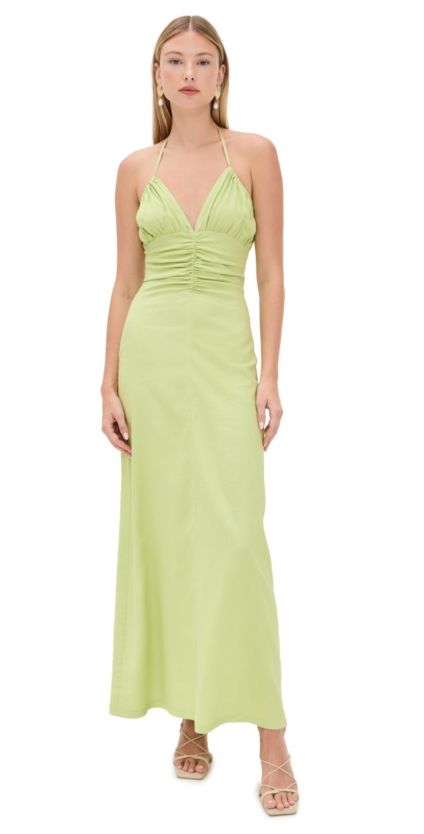 Riot Swim Dani Cross Halter Dress Lime