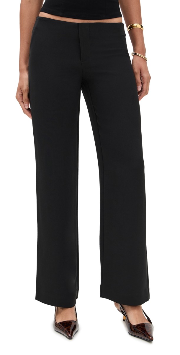 Reformation Vida Low Rise Pants Pitch Black