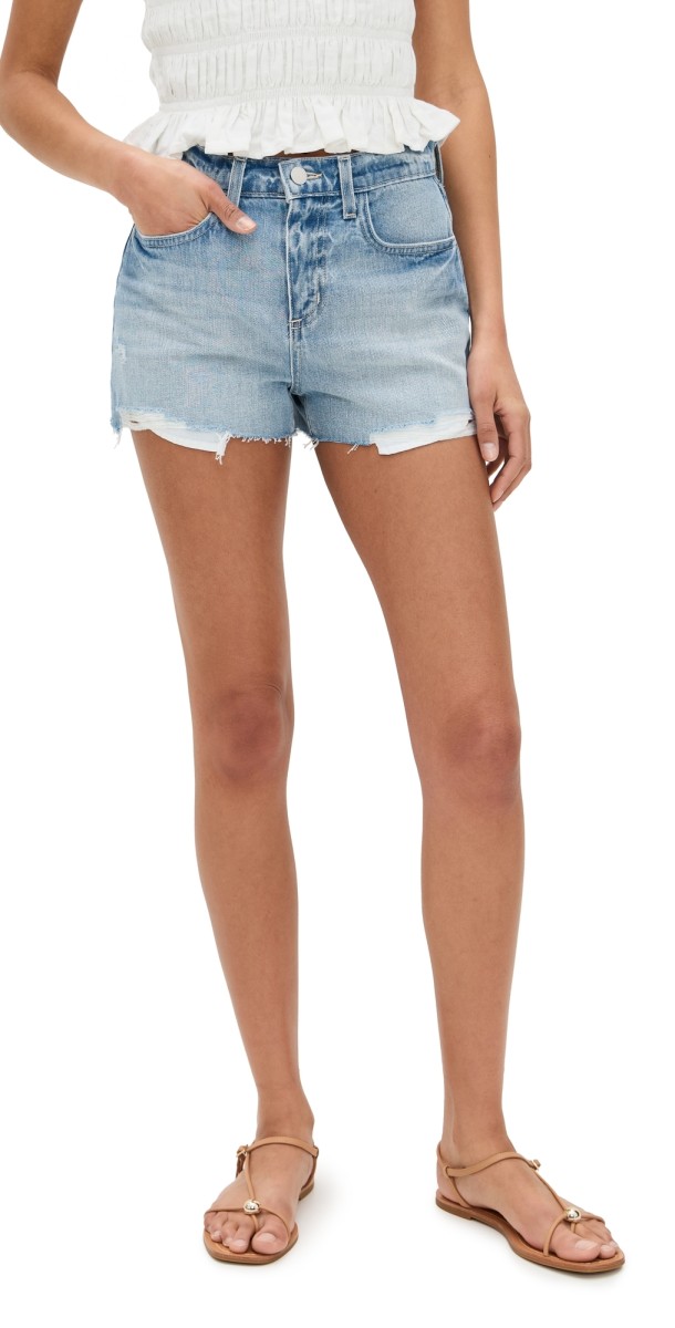 L'AGENCE Clark High Rise Shorts Fontana Destruct