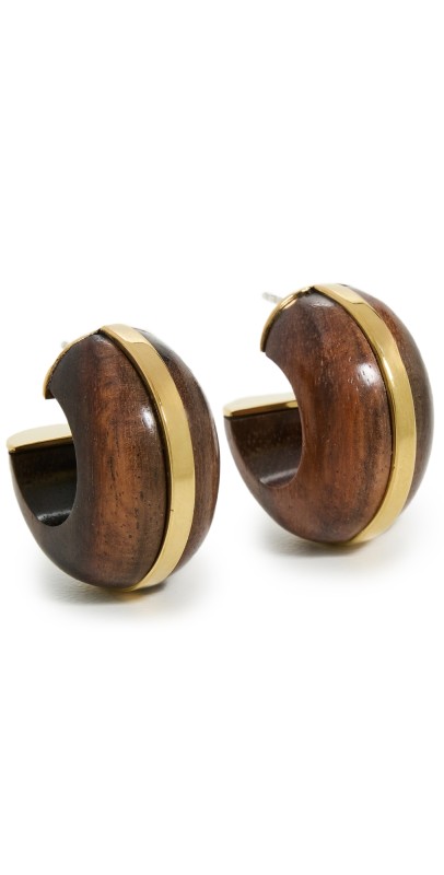 Lizzie Fortunato Halo Hoops In Acacia Wood Brow