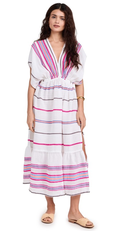 lemlem Leila Plunge Dress Zelele Orchid