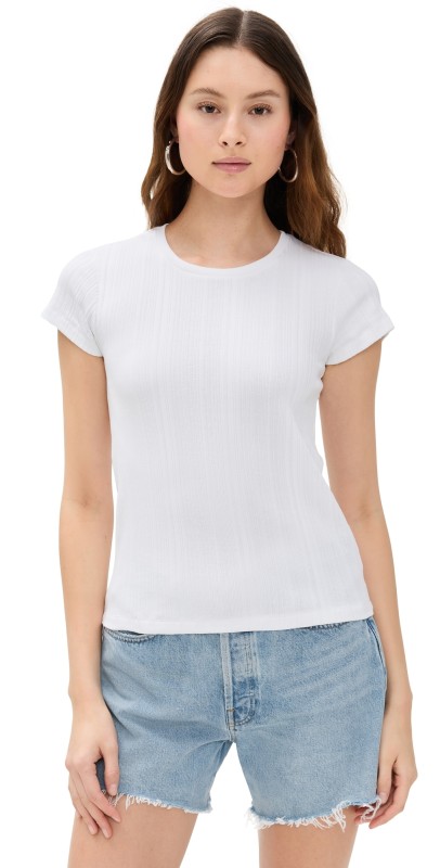 RE/DONE Varigated 60s Slim Tee Optic White