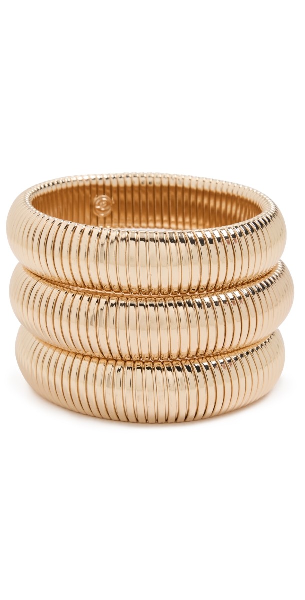Ettika Flex Snake Chain Stretch Bracelet Set Gold