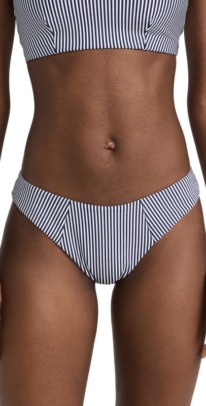 SIMKHAI Keagan Seamed Bikini Bottoms Midnight Stripe