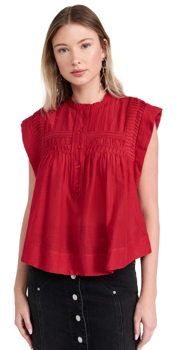 Isabel Marant Étoile Leaza Top Red