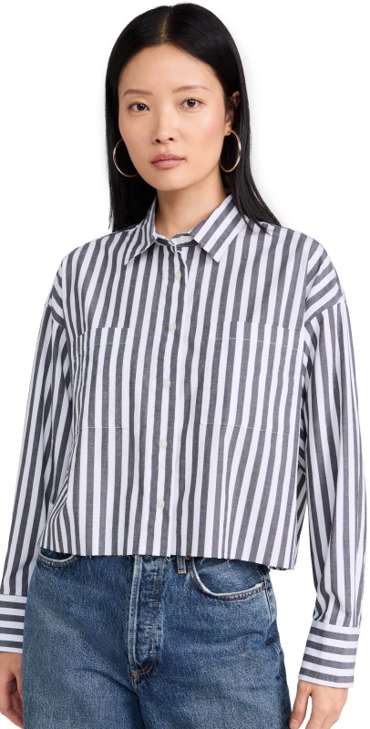 DAZE Academy Button Down Shirt Oxford Grey Stripe