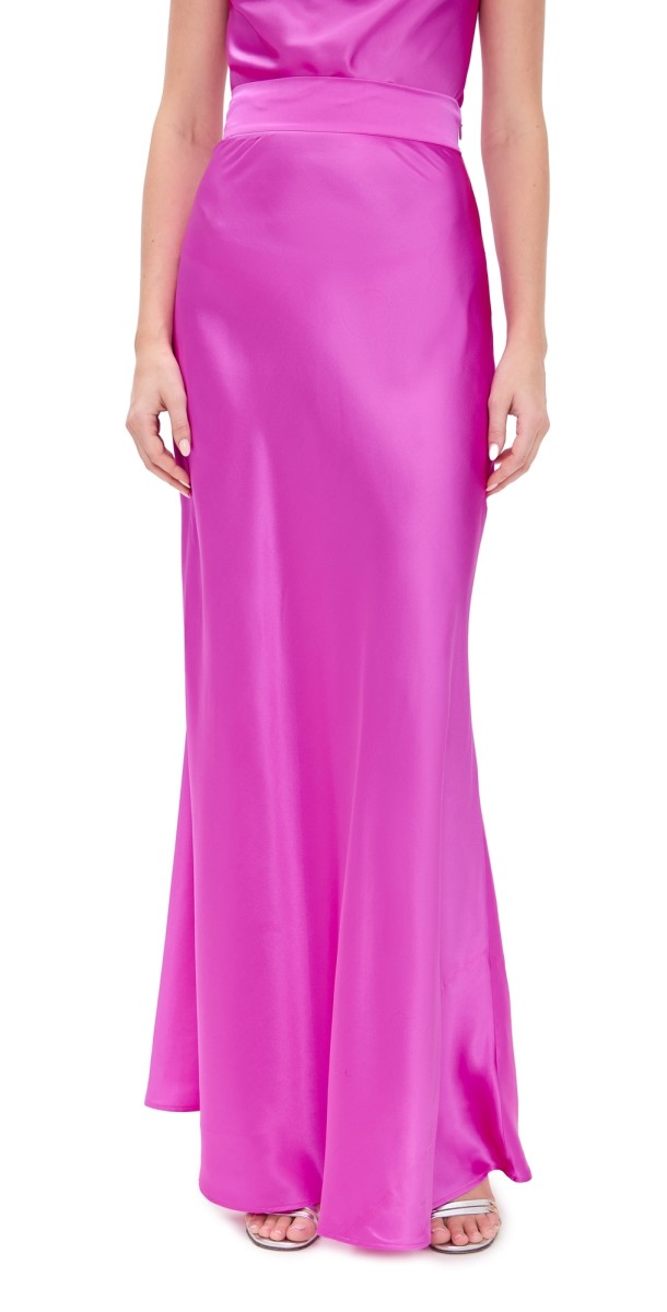 L'AGENCE Ryker Waistband Bias Skirt Bright Purple