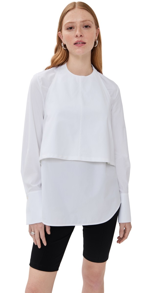 WARDROBE. NYC Layered Halter Shirt White