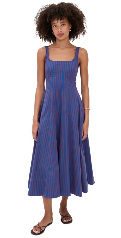 STAUD Wells Dress Atlas Stripe
