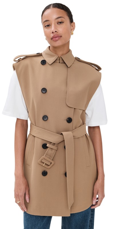 Veronica Beard Willmott Trench Vest Hazelnut