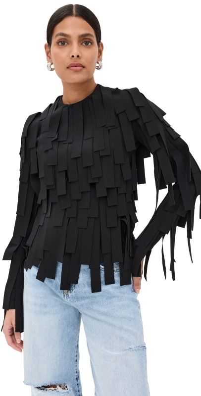 A. W.A. K.E. MODE Multi Rectangle Long Sleeve Top Black