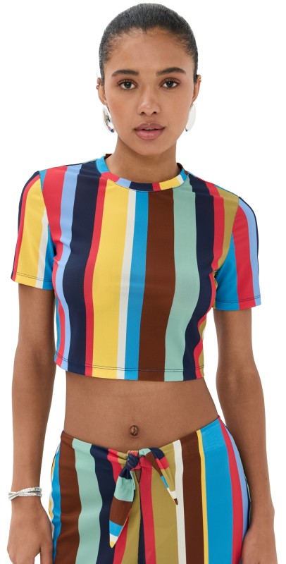 STAUD Fernanda Top Market Stripe