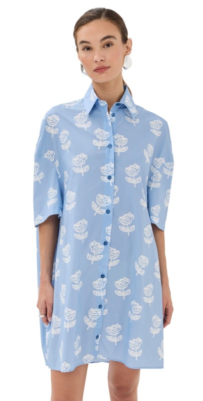 Marni Short Sleeve Midi Dress Iris Blue