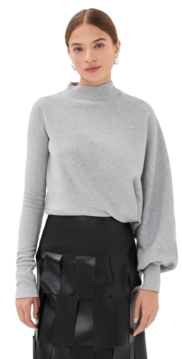 A. W.A. K.E. MODE Slouched Sleeve Sweatshirt Grey Melange