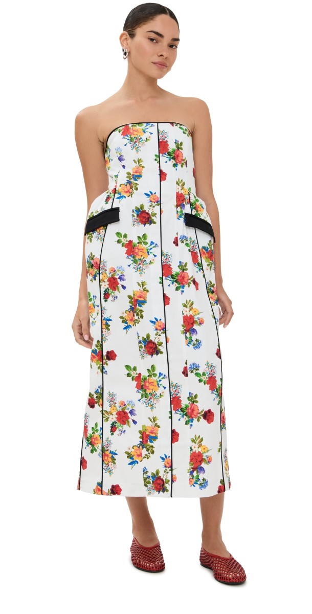 Kika Vargas Maryan Dress White Garden Canvas White Garden