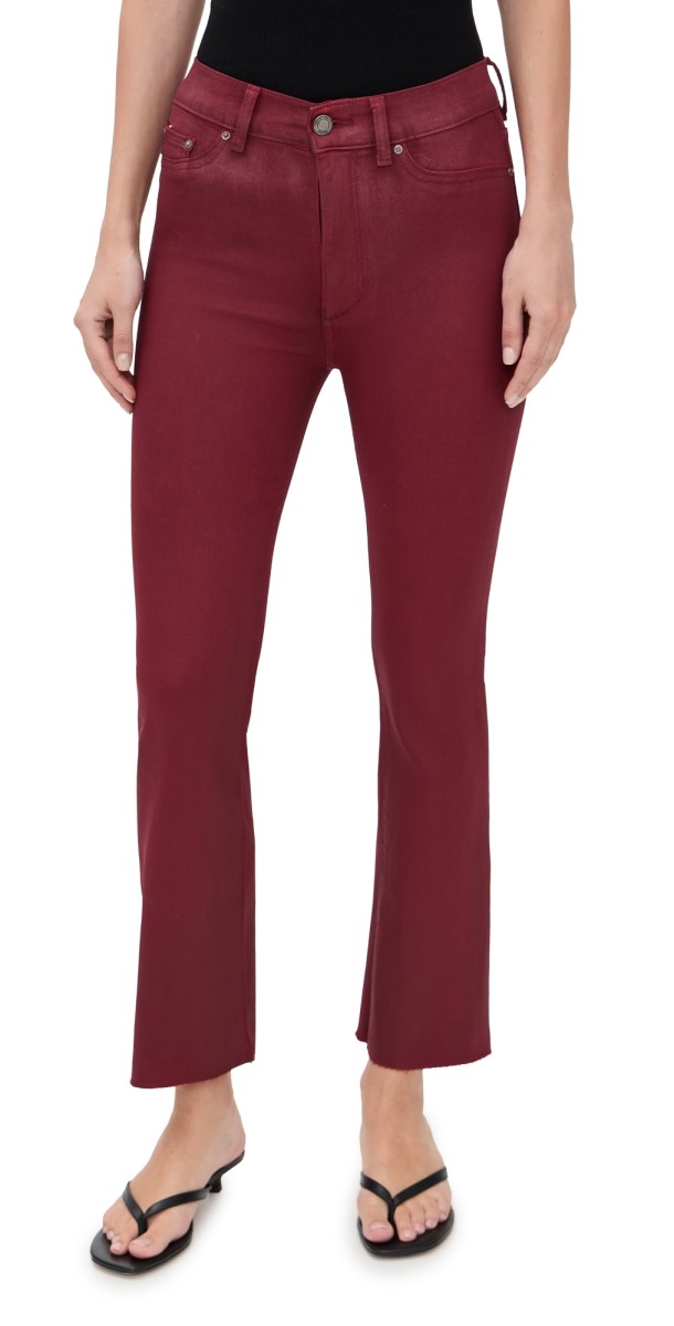DL1961 Bridget Boot High Rise Instasculpt Crop Jeans Cherry Coated (Ultimate)
