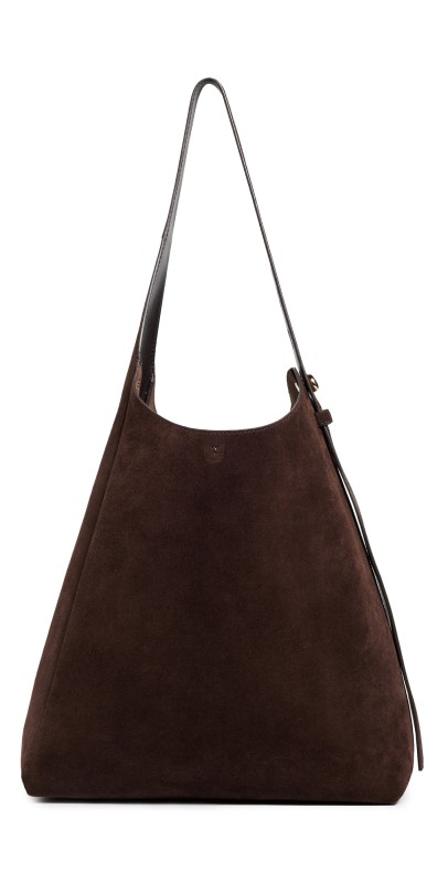 Tory Burch Romy Suede Hobo Bag Dark Cocoa