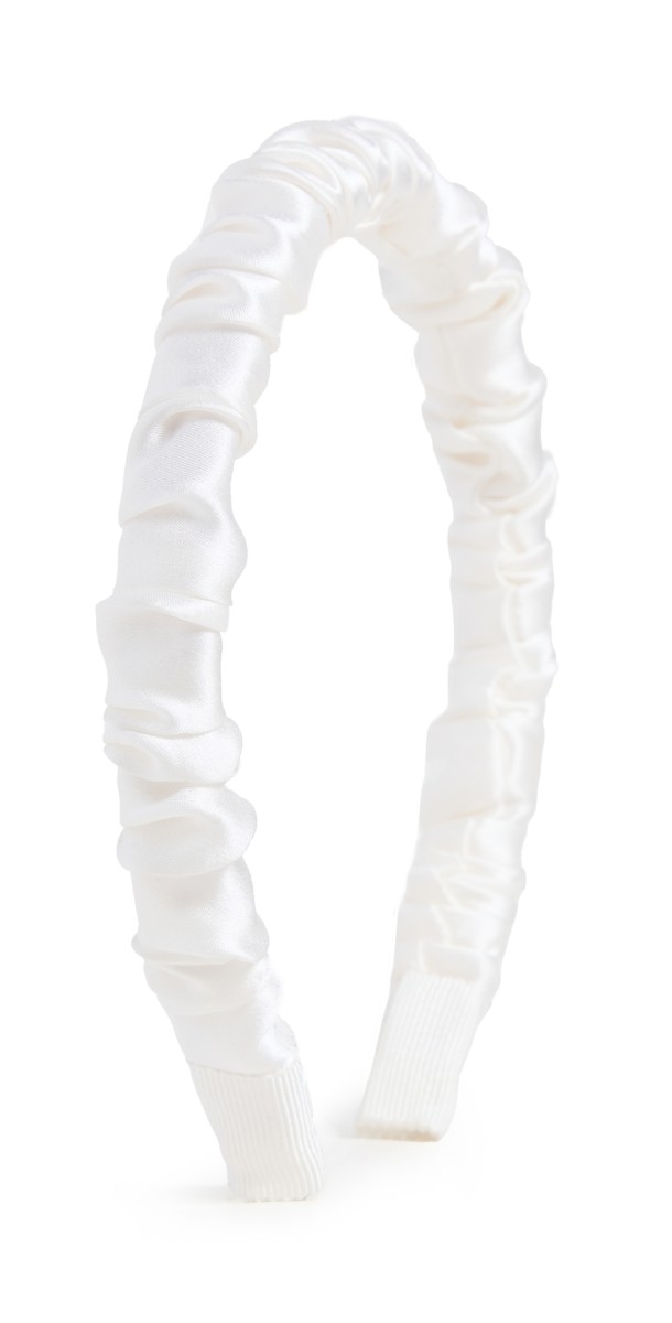 Jennifer Behr Rory Headband In Silk Satin Cream
