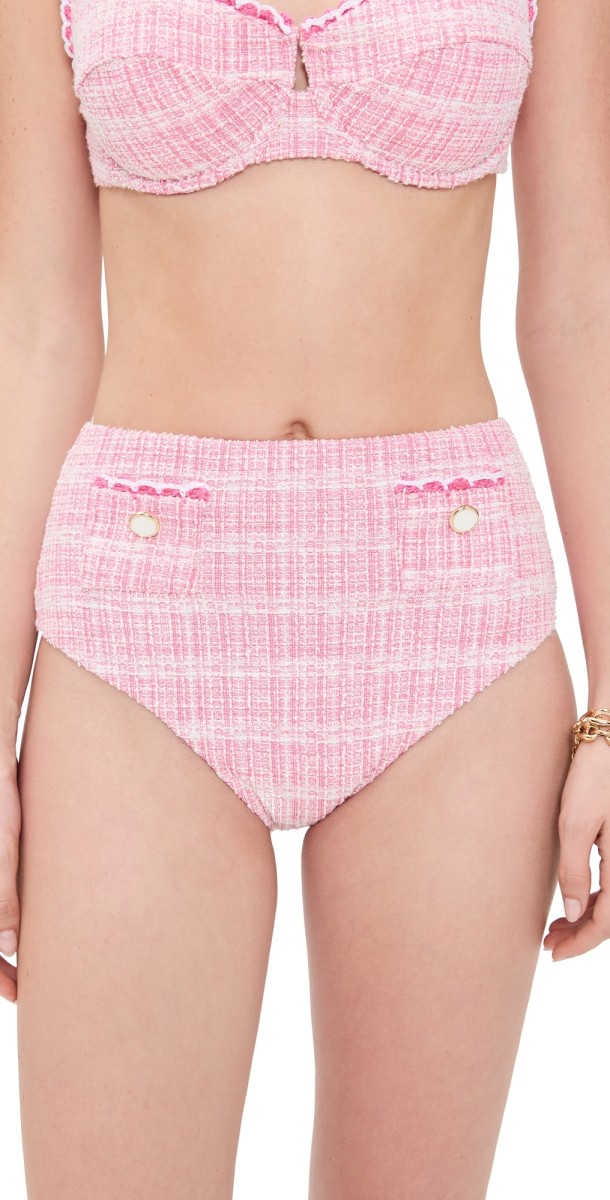 SIMKHAI Diana High Waisted Bikini Bottom Berry Multi