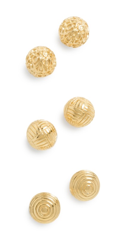Gwen Beloti Stud Ball Earrings Gift Set Gold