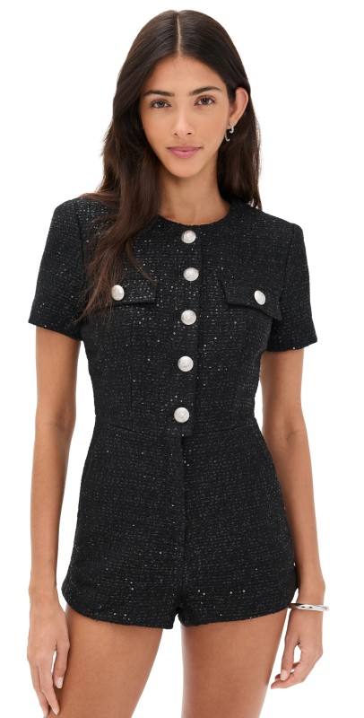 BARDOT Estelle Boucle Romper Black