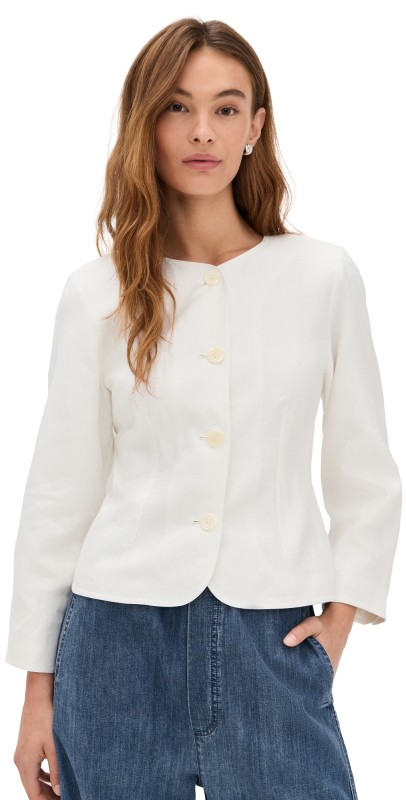 Alex Mill Lena Blazer In Linen Off White