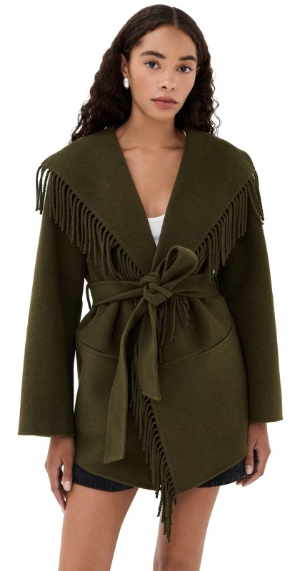 SIMKHAI Rowen Fringe Jacket Alligator