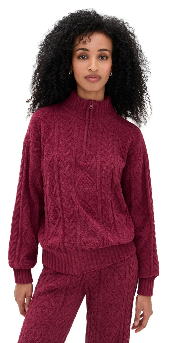 PJ Salvage Long Sleeve Cozy Chenille Cable Knit Port
