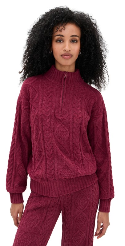 PJ Salvage Long Sleeve Cozy Chenille Cable Knit Port