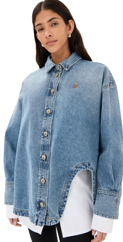 The Attico Denim Blouson Sky Blue