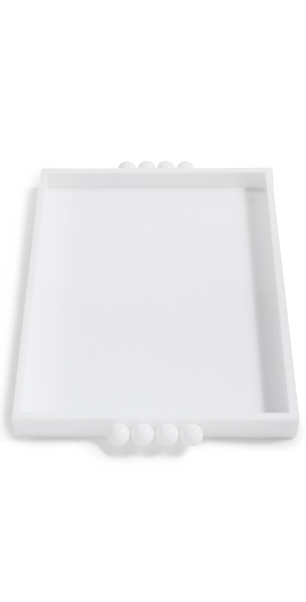 Tizo Design Lucite Tray with Bubble Handle Whit