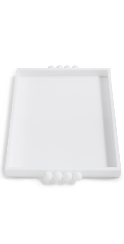 Tizo Design Lucite Tray with Bubble Handle Whit