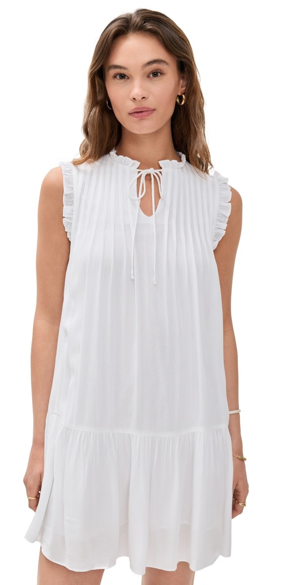Playa Lucila Tie Neck Dress White