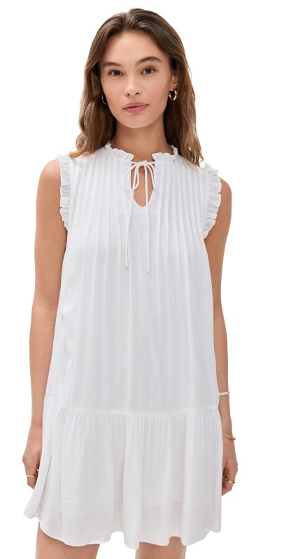 Playa Lucila Tie Neck Dress White