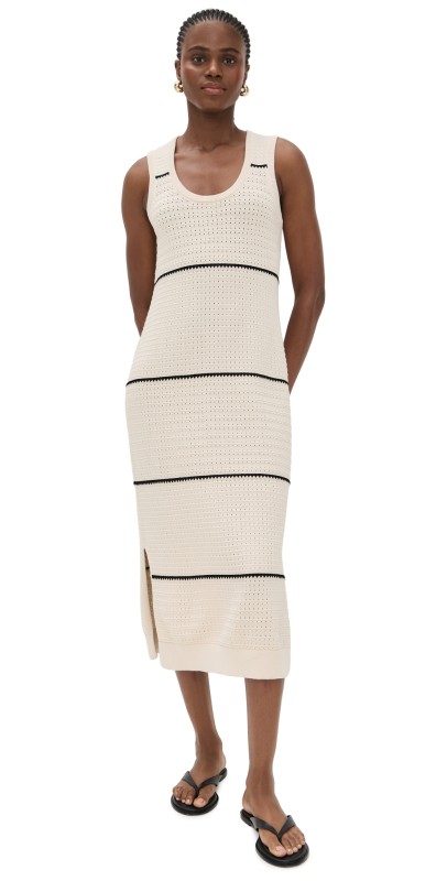 Varley Scott Scoop Neck Midi Dress Birch