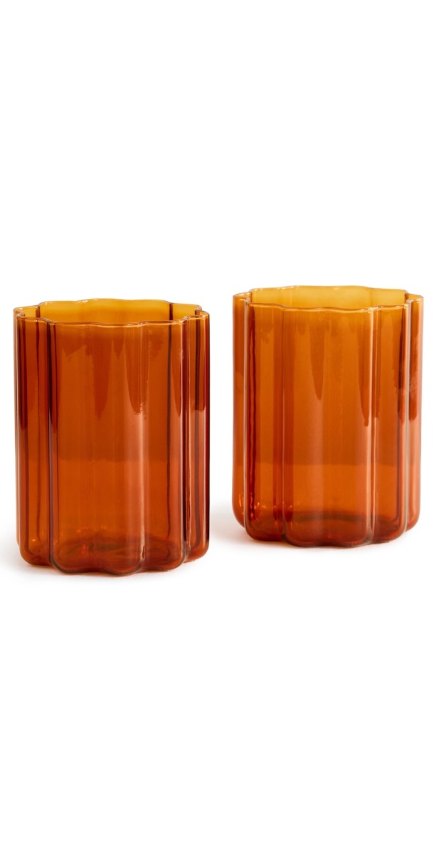 FAZEEK Wave Glasses (Set of 2) Amber