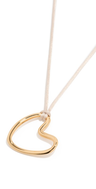 AGMES Altun Pendant Necklace Gold Vermeil/Ivory Cord