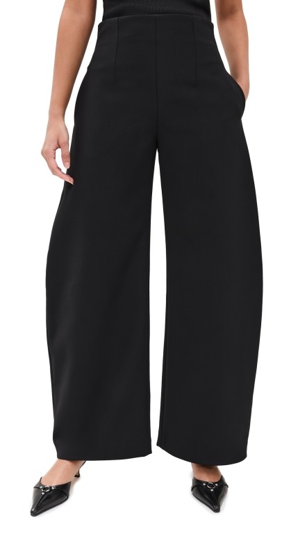 A. W.A. K.E. MODE Rounded Tailored Trousers Black