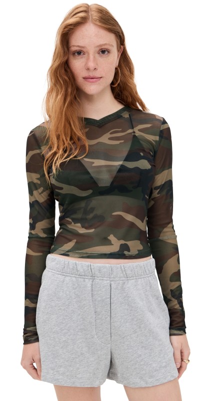 Lioness The Boulevard Mesh Top Camo