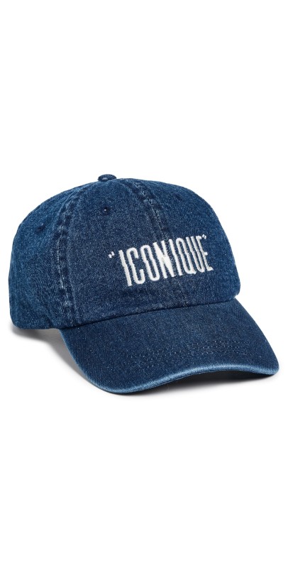 Clare V. Denim Baseball Hat Navy w/ Cream