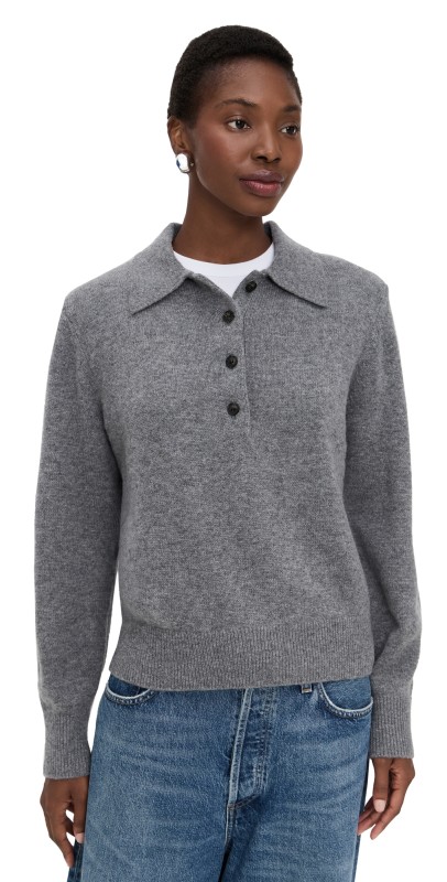 Sold Out NYC The Cashmere Polo in Heather Grey Heather Grey