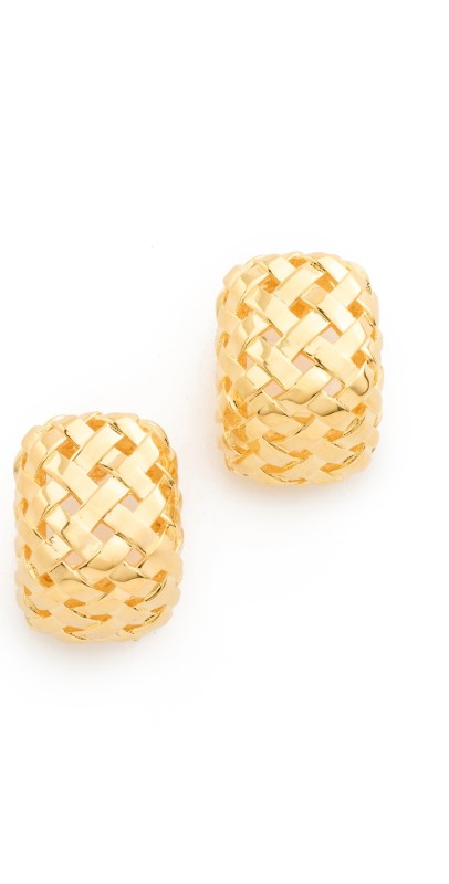 Lizzie Fortunato Woven Hoops in Gold Gold