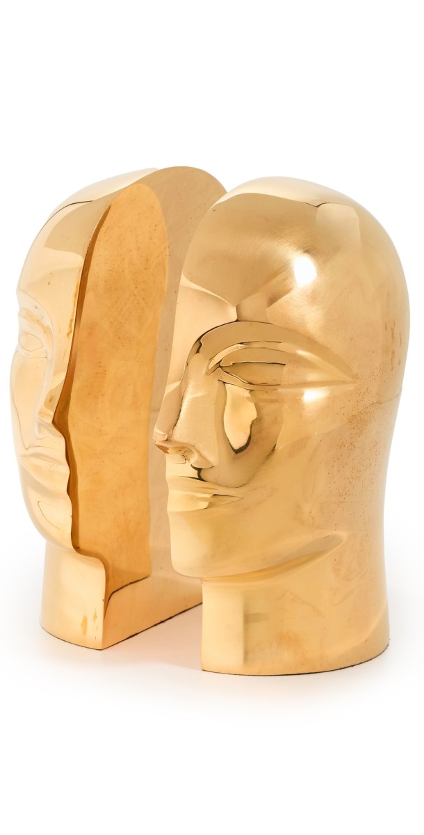 Jonathan Adler Brass Atlas Bookend Set of 2 Brass